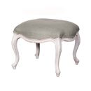 Chateau white painted linen footstool 