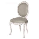 FurnitureToday Chateau white painted Linen ribbon dining chair 
