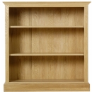 FurnitureToday Chichester solid oak low open bookcase with two