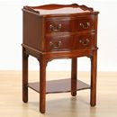 Chippendale Two Drawer Bedside Table
