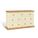FurnitureToday Chunky Pine Ivory 7 Drawer Chest