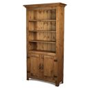 Chunky Plank Pine tall bookcase with 2 doors