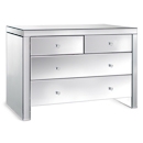 FurnitureToday Contemporary Mirrored 2 Over 2 Chest of Drawers