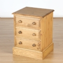 Cotswold Pine deep 3 drawer mini chest of drawers