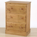 County Durham pine 3 drawer Wellington chest