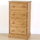 County Durham pine 4 drawer Wellington chest