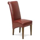FurnitureToday Cuba Indian red leather dining chair