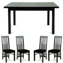 Deco Extending Dining Set with Slat Back Chairs