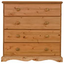 Devon Pine 4 drawer low chest