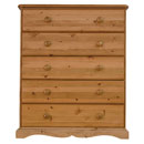 FurnitureToday Devon Pine 5 drawer chest