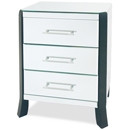 Florence Mirrored curved feet 3 drawer bedside