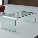 FurnitureToday Giavelli Curved Clear Coffee Table