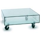 FurnitureToday Glass coffee table with castors