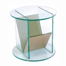 FurnitureToday Glass cream magazine rack and table