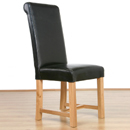 FurnitureToday Halo light wood rollback leather dining chair