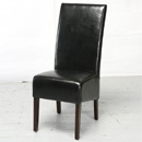 FurnitureToday Havana Brown Leather Dining chair with dark feet