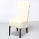 FurnitureToday Havana Cream Leather Dining chair with dark feet