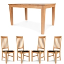 FurnitureToday Hereford Solid Oak Extending Dining Set