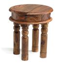 FurnitureToday Jali capsule dark Indian small round coffee table