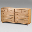 FurnitureToday Julian Bowen Pickwick Pine 10 drawer chest