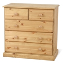 Kent solid pine 2 over 3 chest of drawers
