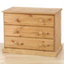 FurnitureToday Kent solid pine 3 drawer chest of drawers