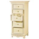Les Saisons champagne 5 drawer tall chest