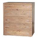 FurnitureToday Lyon White Oak 5 Drawer chest