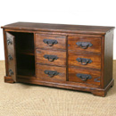 Makasih Lima dark wood 3 drawer 2 door sideboard