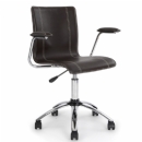 Manitoba Brown Leather Clad Swivel Armchair