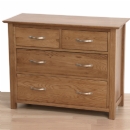 Metro Dark solid oak 2 over 2 chest of drawers
