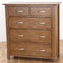 Metro Dark solid oak 2 over 3 chest of drawers