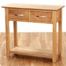 Metro Living Solid Oak 2 Drawer Console Table
