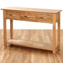 Metro living Solid Oak 3 Drawer Console Table