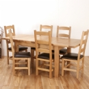 Metro Living Solid Oak 6 chair 4ft4 extendable