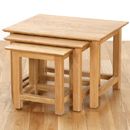 Metro Living Solid Oak Nest Of Tables