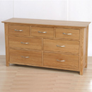 Metro solid oak 3 over 4 drawer chest of drawers