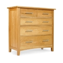 FurnitureToday Milano Oak 2 over 3 Chest of Drawers