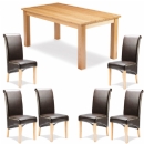 Monaco Oak Brown Chair Dining Table Set