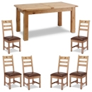 FurnitureToday Normandy Oak 6ft Dining Set