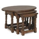 FurnitureToday Oak Country Oval Nest Of Tables