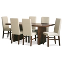 FurnitureToday Panama 6ft 6 Ivory Faux Leather Dining Chair Set