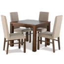 FurnitureToday Panama Flip Top 4 Fabric Dining Chair Set