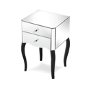 FurnitureToday Riviera Mirrored 2 Drawer Bedside Table