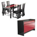FurnitureToday Rossonero Dining Set with Aria Chairs and