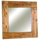 Rustic pine square framed mirror