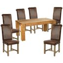 FurnitureToday Rustic Plank 7ft 8 Chair Dining Set