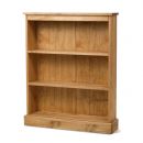 FurnitureToday Santa Fe Pine Low Wide Bookcase 