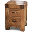 Santana Reclaimed Oak 2 Drawer Bedside cabinet