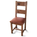FurnitureToday Santana Reclaimed Oak Leather Seat Dining chair